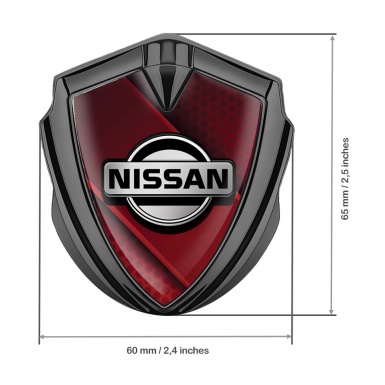 Nissan Domed Emblem Graphite Red Hex Crimson Ribbon Edition