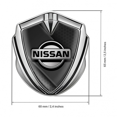 Nissan Emblem Ornament Silver Dark Hex Grey Ribbon Design