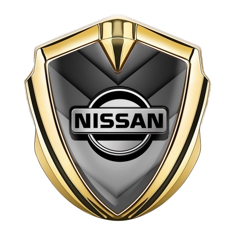 Nissan Bodyside Domed Emblem Gold Grey Arrow Style Variant