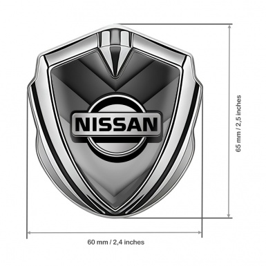 Nissan Bodyside Domed Emblem Silver Grey Arrow Style Variant