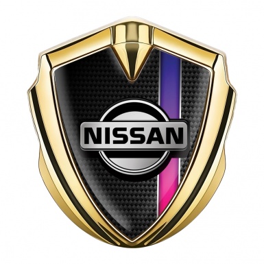 Nissan Badge Self Adhesive Gold Black Carbon Purple Sport Stripe