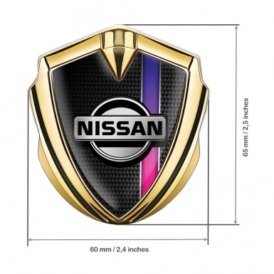 Nissan Badge Self Adhesive Gold Black Carbon Purple Sport Stripe