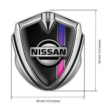 Nissan Badge Self Adhesive Silver Black Carbon Purple Sport Stripe