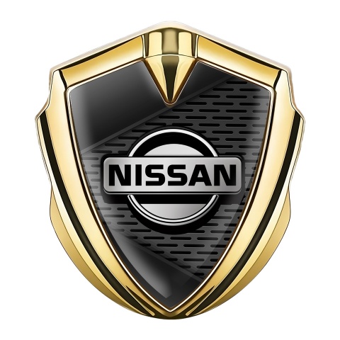 Nissan Emblem Self Adhesive Gold Dark Grate Black Elements Design