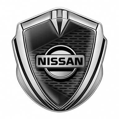 Nissan Emblem Self Adhesive Silver Dark Grate Black Elements Design