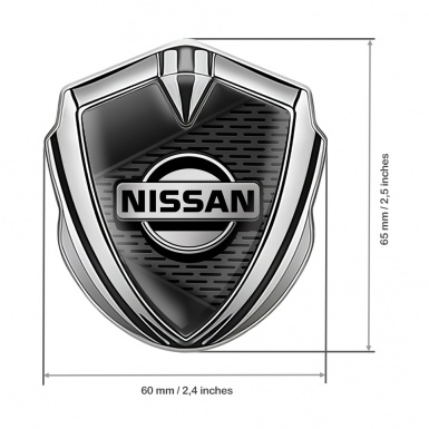 Nissan Emblem Self Adhesive Silver Dark Grate Black Elements Design