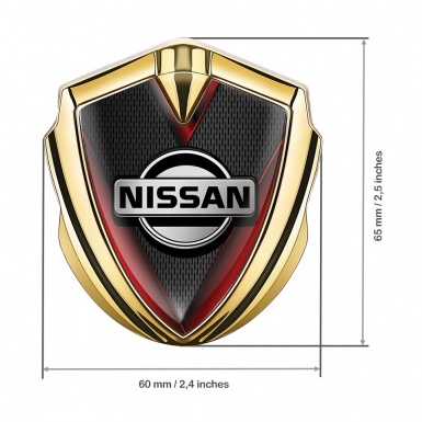 Nissan Emblem Badge Gold Dark Grate Crimson Fragments Design