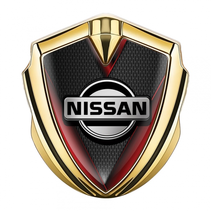 Nissan Emblem Badge Gold Dark Grate Crimson Fragments Design