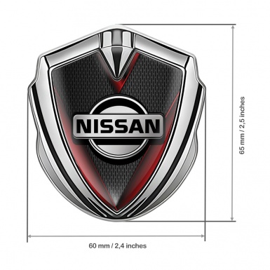 Nissan Emblem Badge Silver Dark Grate Crimson Fragments Design