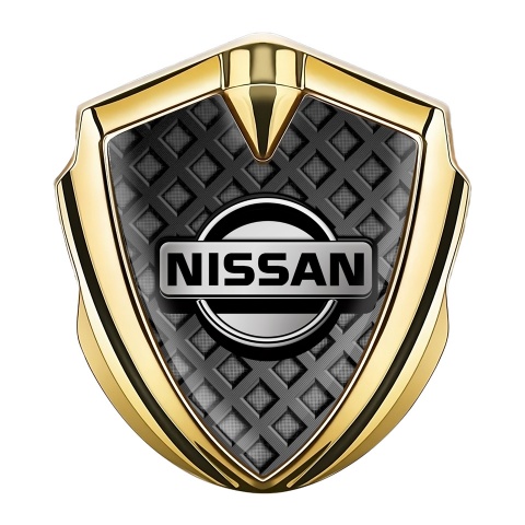 Nissan Bodyside Emblem Self Adhesive Gold Dark Squares Effect