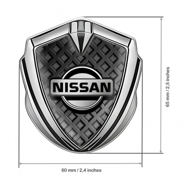 Nissan Bodyside Emblem Self Adhesive Silver Dark Squares Effect