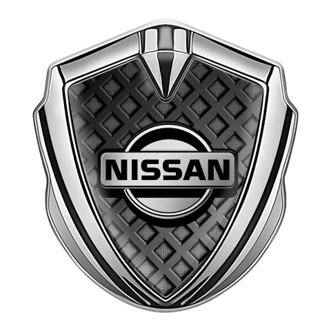Nissan Bodyside Emblem Self Adhesive Silver Dark Squares Effect