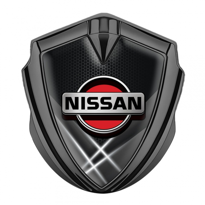 Nissan Emblem Fender Badge Graphite Grey Hex Red Logo Edition