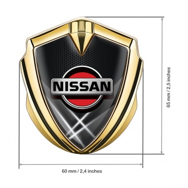 Nissan Emblem Fender Badge Gold Grey Hex Red Logo Edition