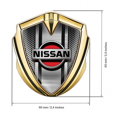 Nissan Metal Emblem Self Adhesive Gold Light Grate Metal Console