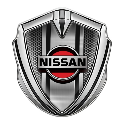 Nissan Metal Emblem Self Adhesive Silver Light Grate Metal Console