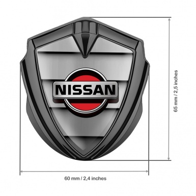 Nissan Emblem Trunk Badge Graphite Shutter Effect Red Logo Edition