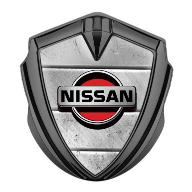 Nissan Emblem Badge Graphite Stone Slab Elements Grey Red Edition