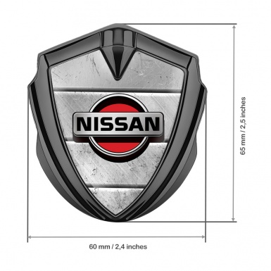 Nissan Emblem Badge Graphite Stone Slab Elements Grey Red Edition