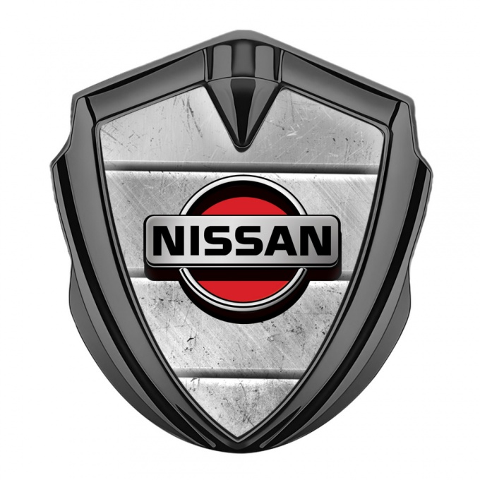 Nissan Emblem Badge Graphite Stone Slab Elements Grey Red Edition