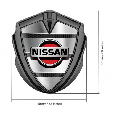 Nissan Domed Emblem Graphite Black Hex Base Grey Elements Edition