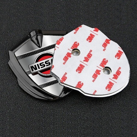 Nissan Domed Emblem Graphite Black Hex Base Grey Elements Edition