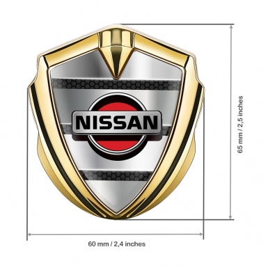 Nissan Domed Emblem Gold Black Hex Base Grey Elements Edition