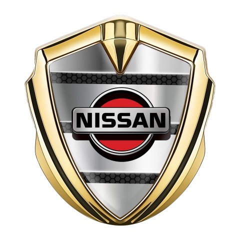 Nissan Domed Emblem Gold Black Hex Base Grey Elements Edition