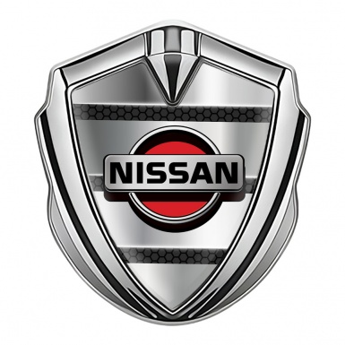 Nissan Domed Emblem Silver Black Hex Base Grey Elements Edition