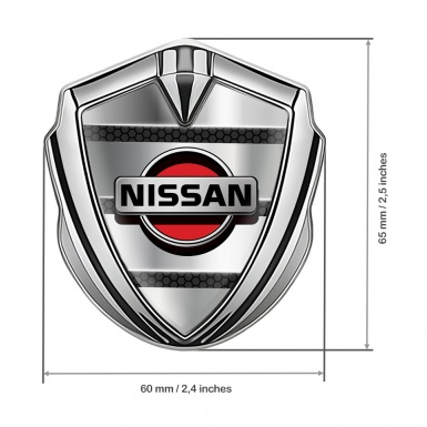 Nissan Domed Emblem Silver Black Hex Base Grey Elements Edition