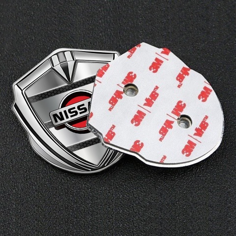 Nissan Domed Emblem Silver Black Hex Base Grey Elements Edition