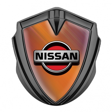 Nissan Bodyside Domed Emblem Graphite Orange Gradient Red Logo