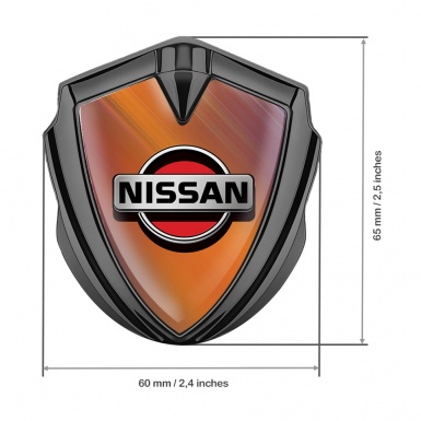 Nissan Bodyside Domed Emblem Graphite Orange Gradient Red Logo