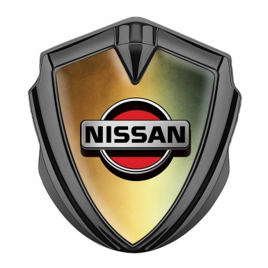 Nissan Emblem Car Badge Graphite Bronze Gradient Red Logo Edition