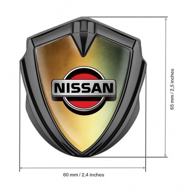 Nissan Emblem Car Badge Graphite Bronze Gradient Red Logo Edition