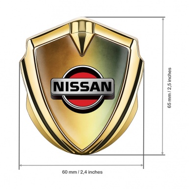 Nissan Emblem Car Badge Gold Bronze Gradient Red Logo Edition