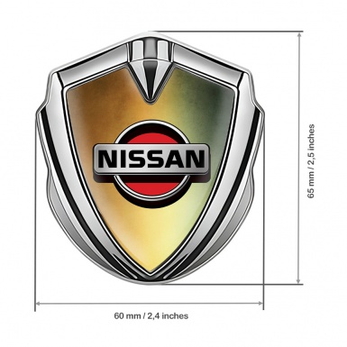 Nissan Emblem Car Badge Silver Bronze Gradient Red Logo Edition