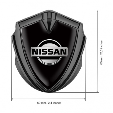 Nissan Bodyside Emblem Self Adhesive Graphite Black Classic Grey Logo