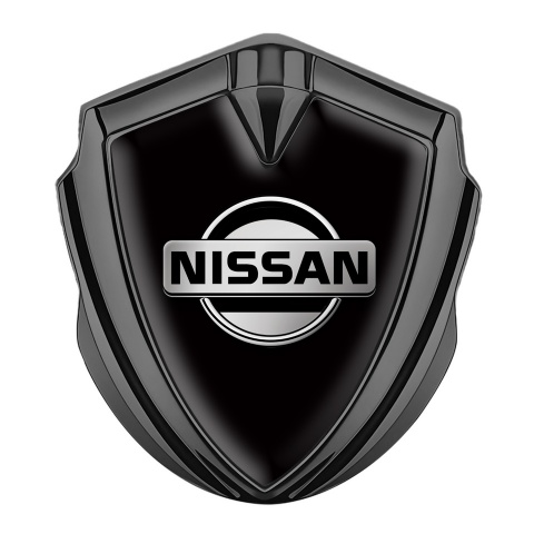 Nissan Bodyside Emblem Self Adhesive Graphite Black Classic Grey Logo