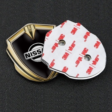 Nissan Bodyside Emblem Self Adhesive Gold Black Classic Grey Logo