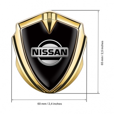 Nissan Bodyside Emblem Self Adhesive Gold Black Classic Grey Logo