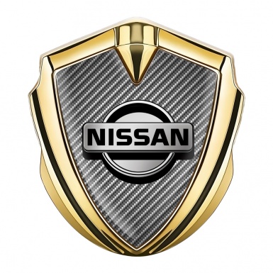 Nissan Emblem Fender Badge Gold Light Carbon Classic Logo Design