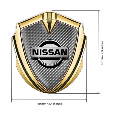 Nissan Emblem Fender Badge Gold Light Carbon Classic Logo Design