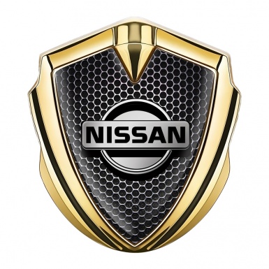 Nissan Metal Emblem Self Adhesive Gold Dark Mesh Metallic Edition