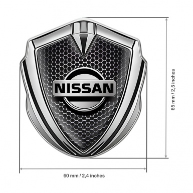 Nissan Metal Emblem Self Adhesive Silver Dark Mesh Metallic Edition