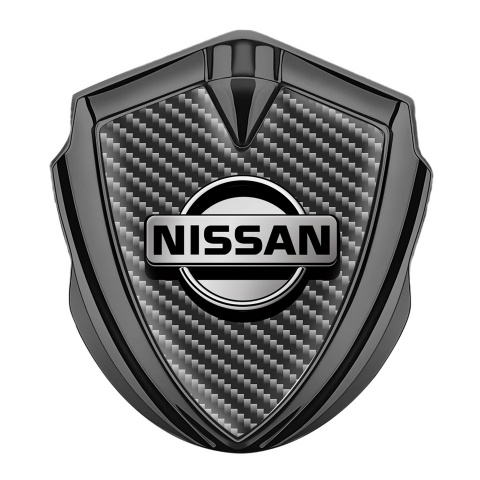Nissan Emblem Trunk Badge Graphite Dark Carbon Metallic Logo Design