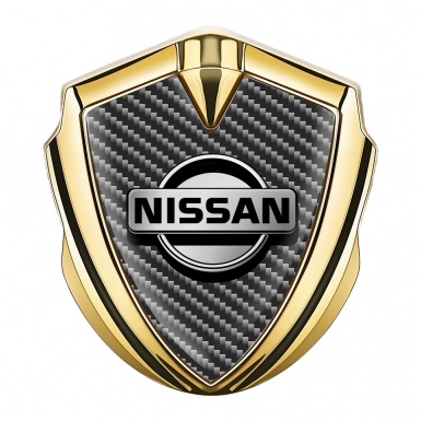 Nissan Emblem Trunk Badge Gold Dark Carbon Metallic Logo Design