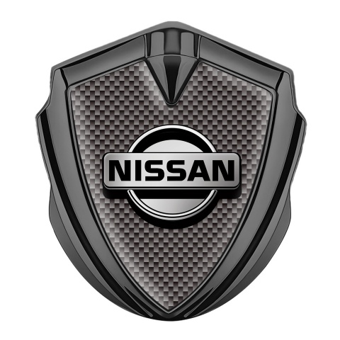 Nissan Emblem Self Adhesive Graphite Grey Carbon Metallic Logo Motif
