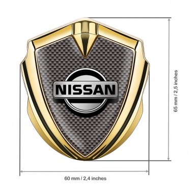 Nissan Emblem Self Adhesive Gold Grey Carbon Metallic Logo Motif