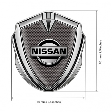 Nissan Emblem Self Adhesive Silver Grey Carbon Metallic Logo Motif